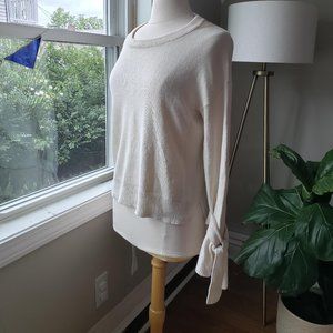 Madewell XS Cream sweater bows on the sleeve
